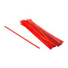 Twist Ties, Red Strips,  7'',   2000 pcs,  #TT7