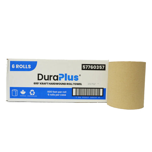 DuraPlus Hardwound Paper Towel  – Kraft, x 600 ft, 6 Rolls/Case - 57760357