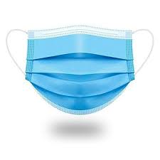 Blue Medical Face Mask, 3-Ply,  Disposable, 7" (L) x 3-1/2"(H),  #50 pcs, #INTCO ASTM F2100
