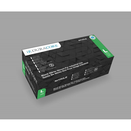 BLACK NITRILE GLOVES, INDUSTRAIL, 6 MIL, 100 PCS/Box,  POWDER FREE, #LARGE, #Distribution Plus