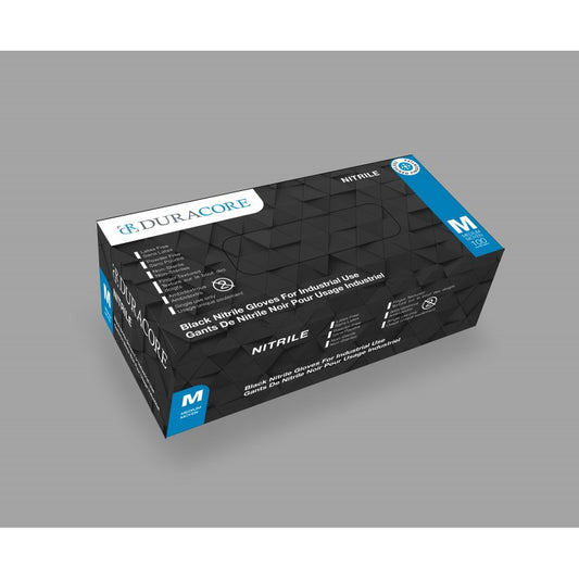 BLACK NITRILE GLOVES, INDUSTRAIL, 6 MIL, 100 PCS/Box,  POWDER FREE, #MEDIUM, #Distribution Plus