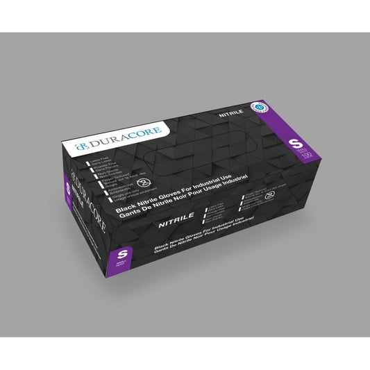 BLACK NITRILE GLOVES, INDUSTRAIL, 6 MIL, 100 PCS/Box,  POWDER FREE, #SMALL, #Distribution Plus