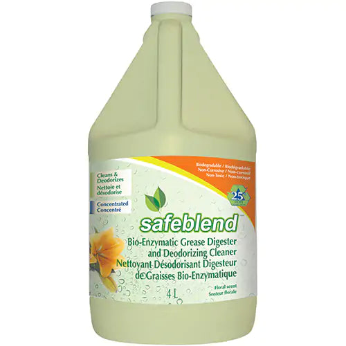 Bioenzymatic Grease Digester & Deodorizing Cleaners, 4L  #Distribution Plus,  Made In Canada  #SAFEBLEND  #Floral Scent