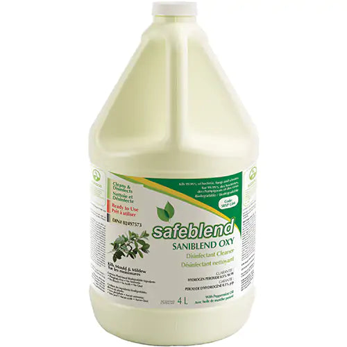 Oxy Disinfectant-Cleaner-Deodorizer Fungicide, mould & Mildew killer, 4 Liter #Distribution Plus,  Made In Canada  #SAFEBLEND #SANIBLEND #Peppermint Oil