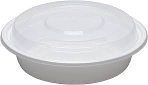 Microwavable Container Round Combo, 7'', 150 sets, 24 oz, #Dynasco #White, #R-24W, (Heavy Duty)
