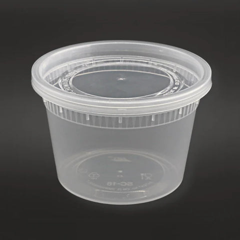 Microwavable Deli Container ,Heavy ,Combo 240 sets, #16 oz, DE116H-D, *NO Lid Hole*