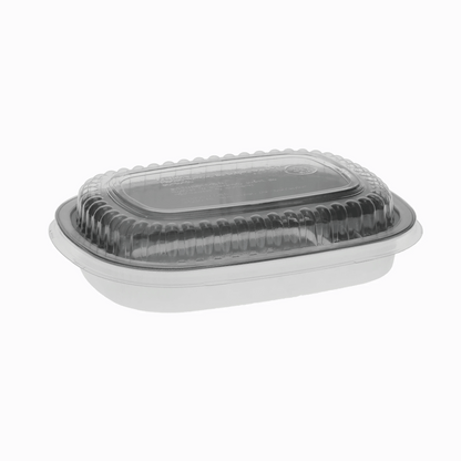 Aluminum Classic Carry-Out Container with PET Dome Lid - 22 oz, 8.2 x 6.2 x 1.3, 100/Case