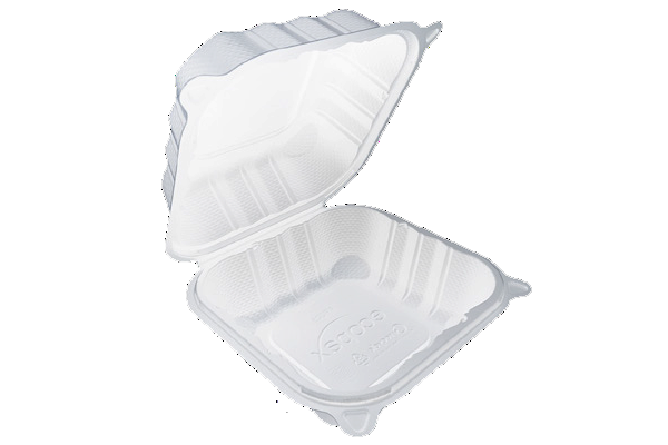 Pebble MFPP Microwave Clamshell – Snap Lock-6" x 6" x 2.87", 250/cs, 500 ml