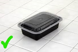 Microwavable Container Rectangular, 150sets, #KY-28W, TY-28, 28oz,  #Black