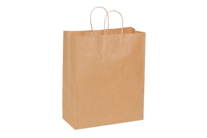 Paper Shopping Bags with handle, KRAFT, 13x6x15  250 pcs