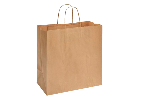 Paper Shopping Bags with handle, KRAFT,  13x7x13  #250 pcs, #PB225-MC