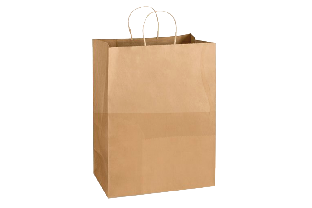 Paper Shopping Bags with handle, KRAFT,  16x6x12,  #200 pcs, #EM-1662U