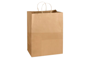 Paper Shopping Bags with handle, KRAFT,  16x6x12,  #200 pcs, #EM-1662U