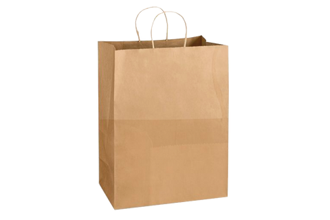 Paper Shopping Bags with handle, KRAFT,  16x6x12,  #200 pcs, #EM-1662U
