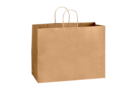 Paper Shopping Bags with handle, KRAFT,  16x6x12,  #250 pcs