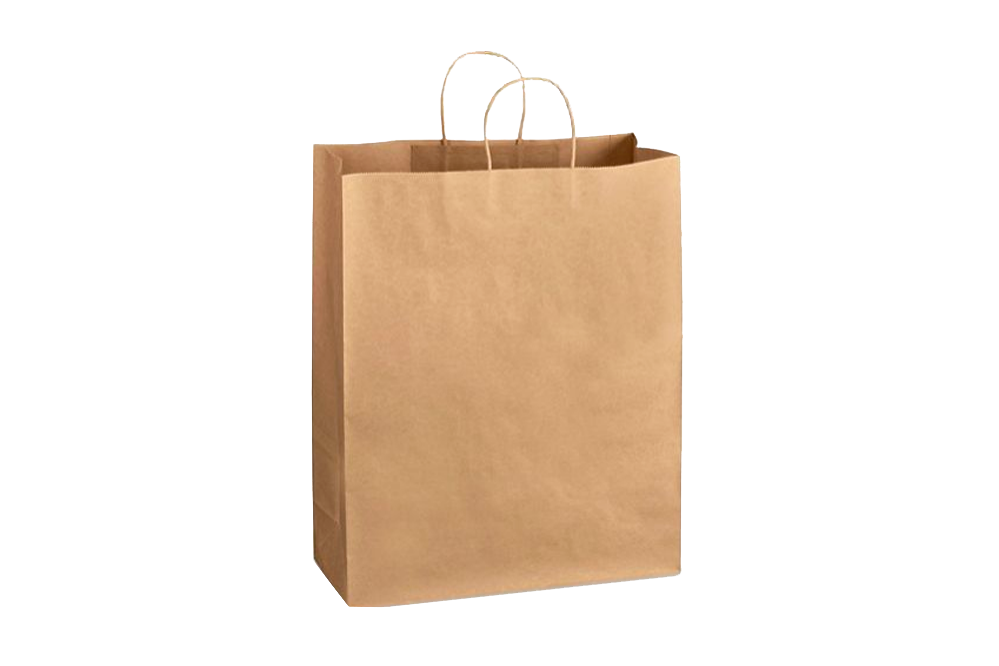 Paper Shopping Bags with handle, KRAFT,  16x6x19  200 pcs