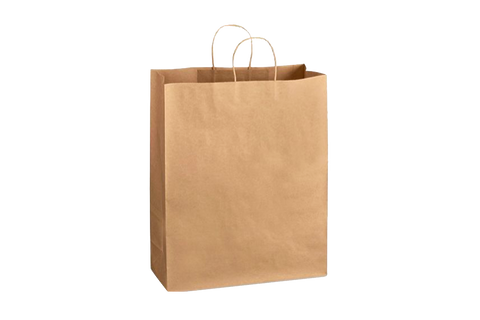 Paper Shopping Bags with handle, KRAFT,  16x6x19  200 pcs