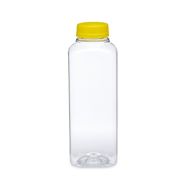 16 oz Sq Juice Bottle White Tamper Cap 240/case 12case/Skid Pet