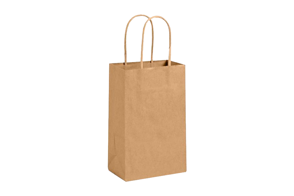 Paper Shopping Bags with handle, KRAFT,  5x3x8,  250 pcs