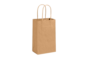 Paper Shopping Bags with handle, KRAFT,  5x3x8,  250 pcs