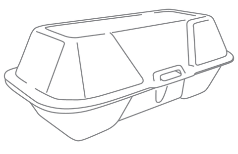 Foam Hot Dog Container,  8 x 4 x 3,  500pcs, #SP8 #SQ-6