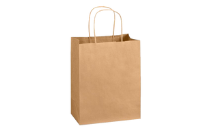 Paper Shopping Bags with handle, KRAFT,  8x4x10,  250 pcs,