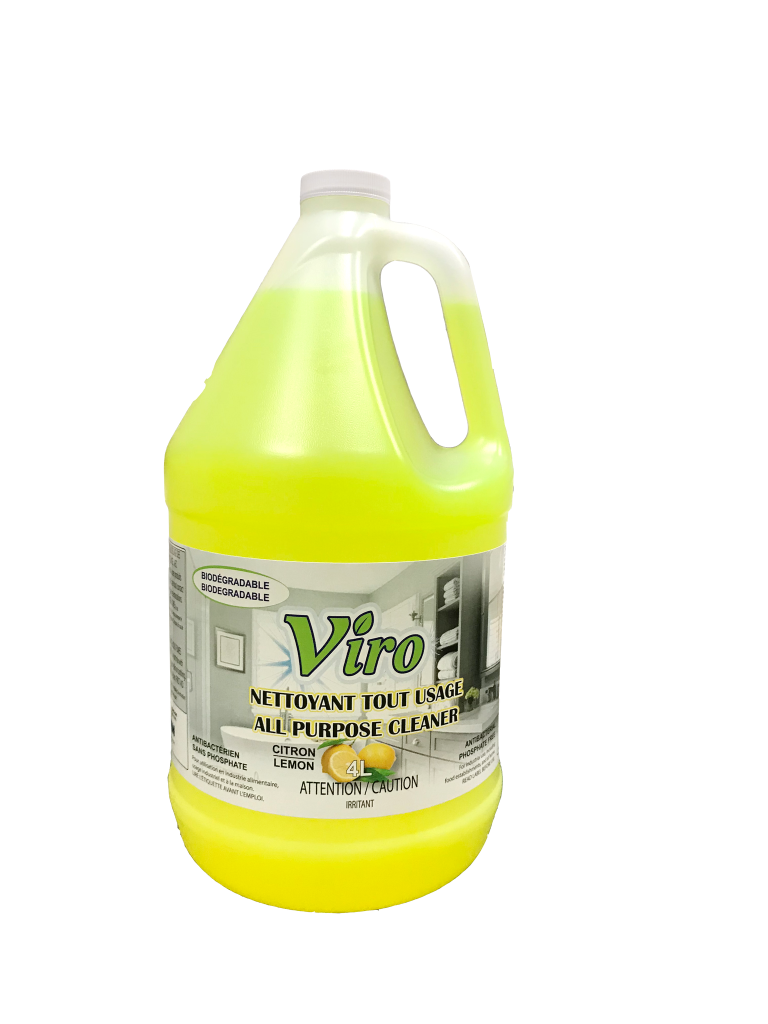 All Purpose Cleaner, Lemon Scent,  4 Liter,  #Viro