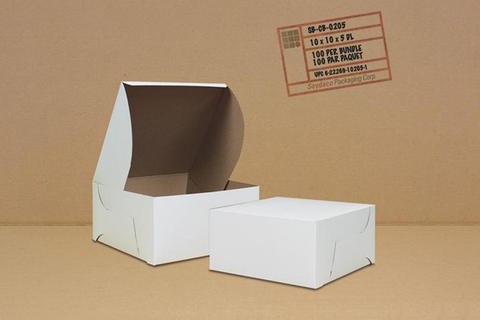 White Cake Box,  10'' x 10 x 5,  100 pcs