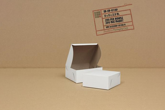 White Cake Boxes 5.5 x 5.5 x 2.5  250 pcs
