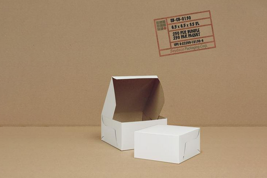 White Cake Boxes 7 x 7 x 3.5''  250 pcs,  #CA350