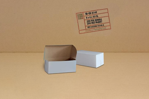 White Cake Boxe,  8 x 4 x 3.5,  250pcs