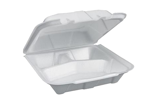 Foam Container,  3-Comp, 8x8x3,  250 pcs, #FST3