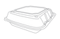 Foam Container With Vents, 9x9x3,  200pcs, #RE993S-White