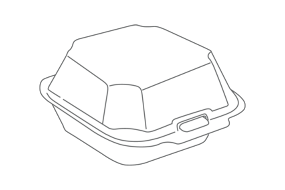 Foam Container  5.65 x 5.75 x 3.25, 500pcs,  #225