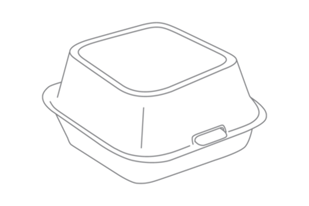 Foam Container  6.5 x 6.5 x 3, 400pcs,  #226