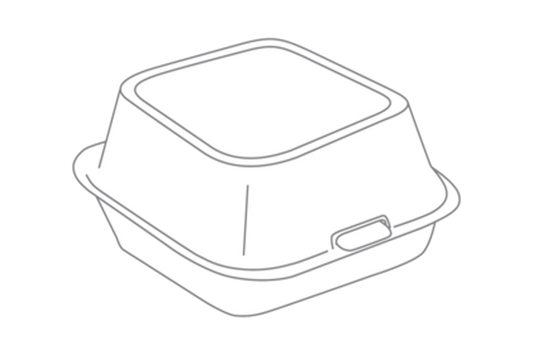 Foam Container  6.5 x 6.5 x 3, 400pcs,  #226