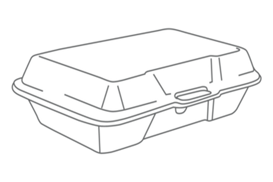 Foam Container, 9 x 6.5 x 3,  200pcs, ECO #205