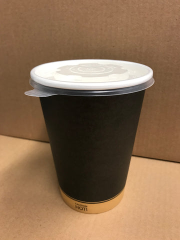 Black Printed Paper Food, Hot & Cold Container, 32 oz,  500pcs, Lid Fit: #16L