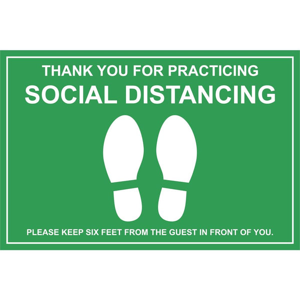 Green Vinyl Social Distancing Floor Marker _ 12" L x 18" Wr ppe