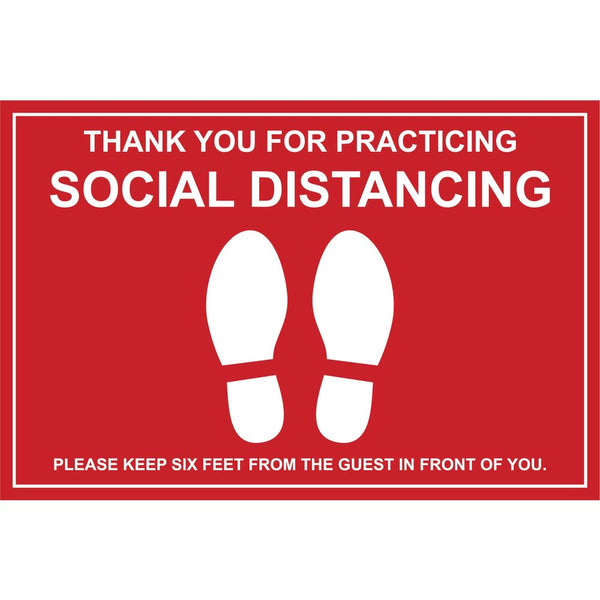 Red Vinyl Social Distacing Floor Marker _ 12" L x 18" W ppe