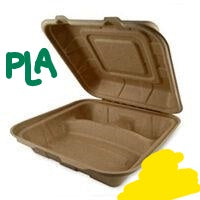 PLA Coated Sugarcane Container, 3-Comp, 8x8x3, 200pcs, #SC883-PLA,  #Koality