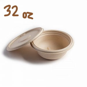 Sugarcane BowL, 32 oz. 500 pcs,(Code:Bowl-32) (Lids: LIDS-BW-24/32/40), #Koality