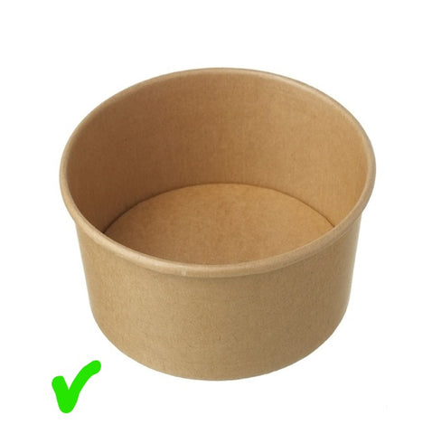 Kraft Paper Bowl, 18 oz,  600pcs, 550ml (Code:SC-8) (Lids:SC-8-LF) #Koality  #Wide #Short