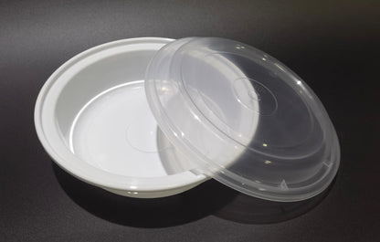 Microwavable Container Round Combo, 7'', 150 sets, 24 oz, #Koality, #White, #RK24 (Heavy Duty)