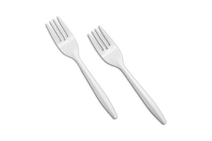 Maple Leaf Plastic Forks – White, Medium, 1000 pcs