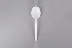 Plastic Soup Spoons, 1000pcs/case, #White #Medium, #Maple Leaf, #Scipio, #4TZW