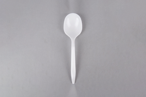 Plastic Soup Spoons, 1000pcs/case, #White #Medium, #Maple Leaf, #Scipio, #4TZW