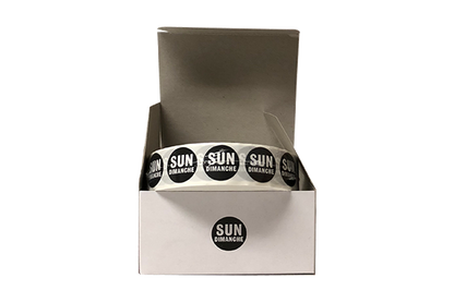 Food Rotation Labels,  3.4", Round, 2000pcs/roll, (2 Rolls/Box),  *SUNDAY*