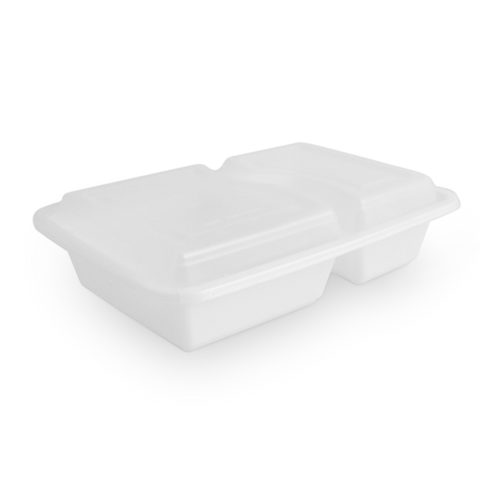Microwavable Container Rect Combo, 9'', #39oz, 3-Comp, 150sets ,#White,  #KY-339W