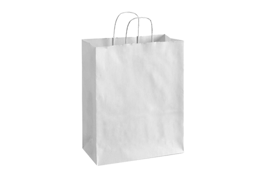 Paper Shopping Bags with handle, WHITE,  10x5x13  250 pcs